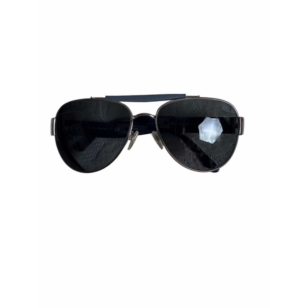 Women's Tory Burch Aviator Sunglasses One Size Blue Silver